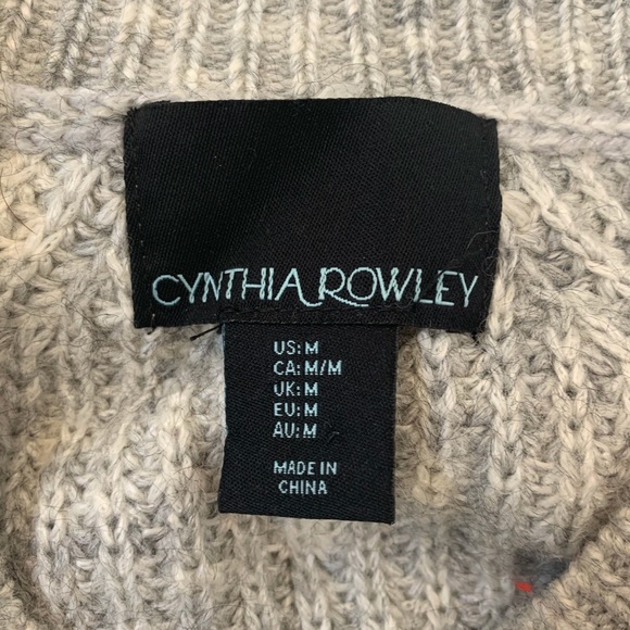 Cynthia Rowley Gray Wool Blend Sweater Medium - Picture 6 of 10